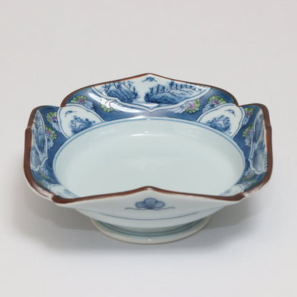707-10021　四方切唐草木甲割山水向付