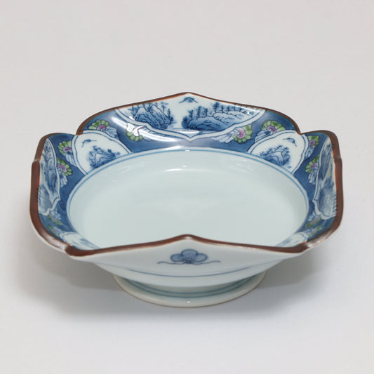 707-10021　四方切唐草木甲割山水向付