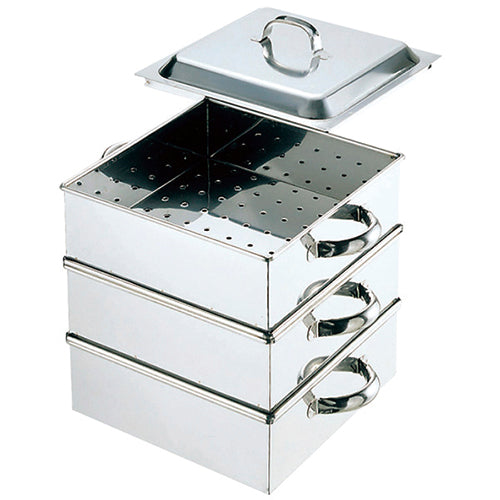 18-8業務用角むし器2段