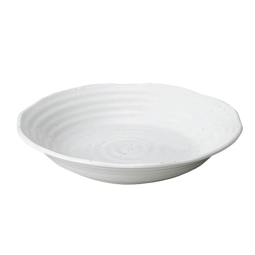 517-00042　粉引釉 8寸深皿