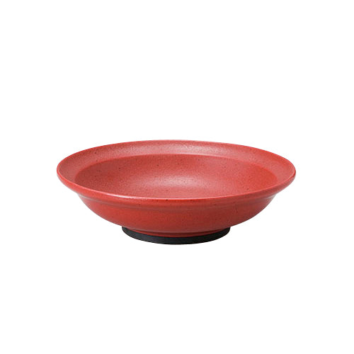 516-10012　赤柚子　7.0丸高台皿