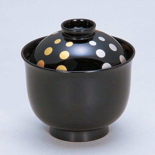 350-10040　黒水玉30りぼん椀