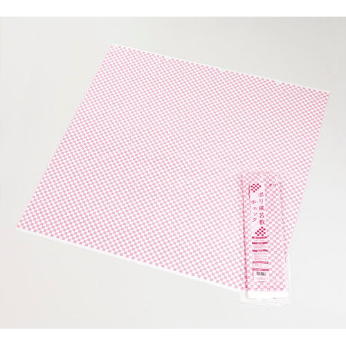 167-10005-02　ポリ風呂敷　チェック　ピンク<各10枚入>