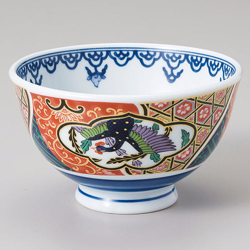 【中国古玩　唐物　透胎七宝　藍彩牡丹蝶紋　覆輪縁碗（茶碗）】№５ 中国古玩 唐物 透胎七宝 藍彩牡丹蝶紋 覆輪縁碗（茶碗）】